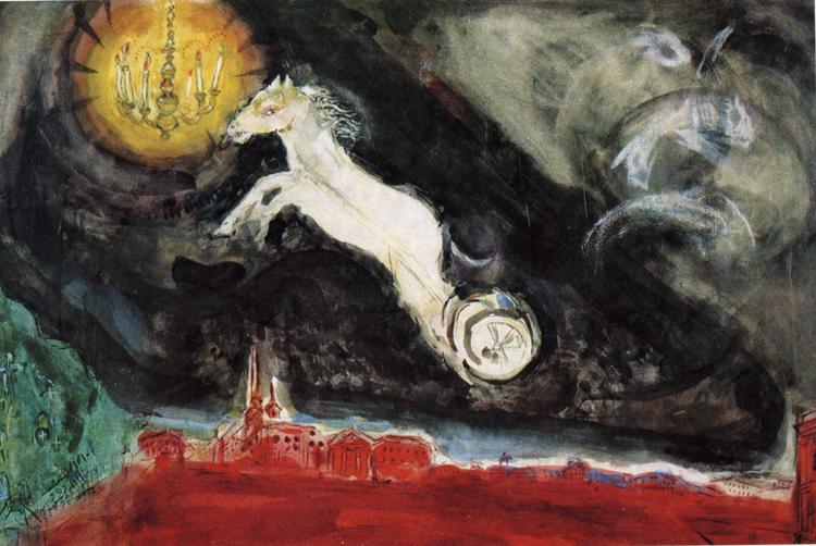 Scene design for the Finale of the Ballet Aleko painting - Marc Chagall Scene design for the Finale of the Ballet Aleko art painting